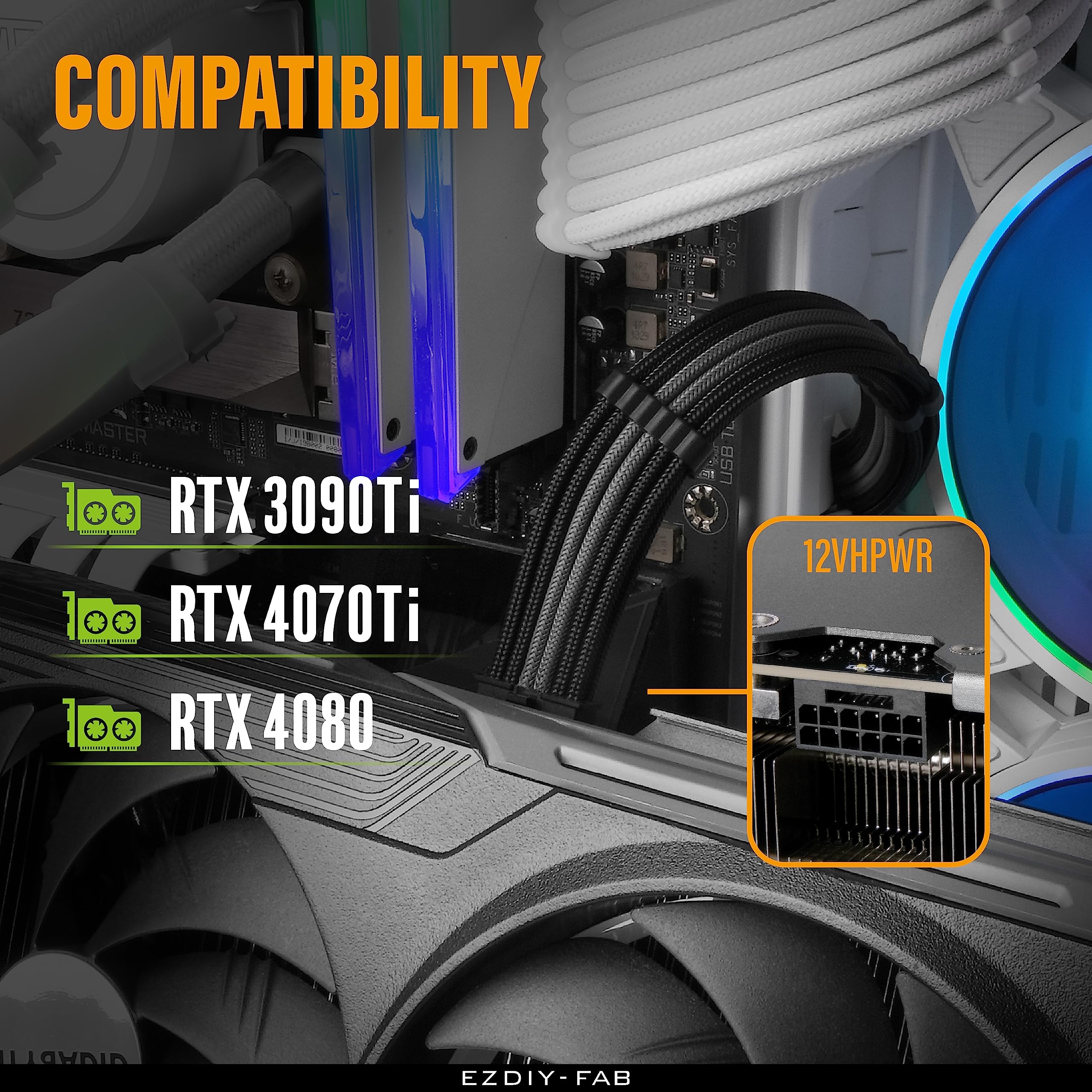 ROG STRIX RTX 3070 Ti + Lian-li RGBケーブル